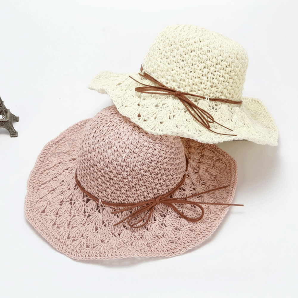 手編みかぎ針編み麦わら帽子折りたたみ式通気性フロッピーストロ - Hat Floppy Wide のレビューと価格