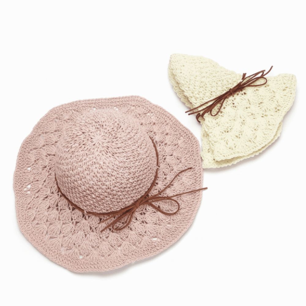 手編みかぎ針編み麦わら帽子折りたたみ式通気性フロッピーストロ - Hat Floppy Wide のレビューと価格