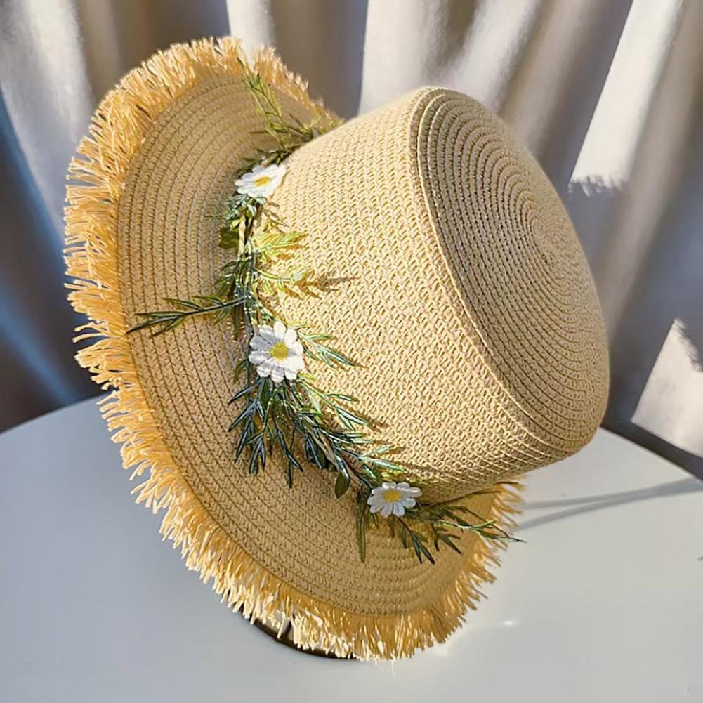 軽量織りわら帽子 ワイドブリムフロッピーハット - 菊の花輪 - Hat Floppy Wide のレビューと価格